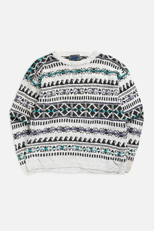 Unisex Casual Wear For All Seasons Vintage Coogi Style Knit Sweater - L