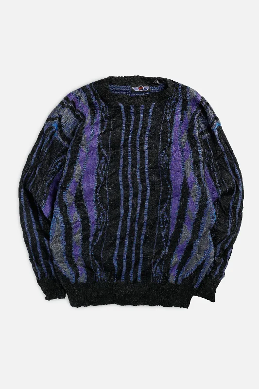 Modern Unisex Wardrobe Staples Vintage Coogi Style Knit Sweater - XL