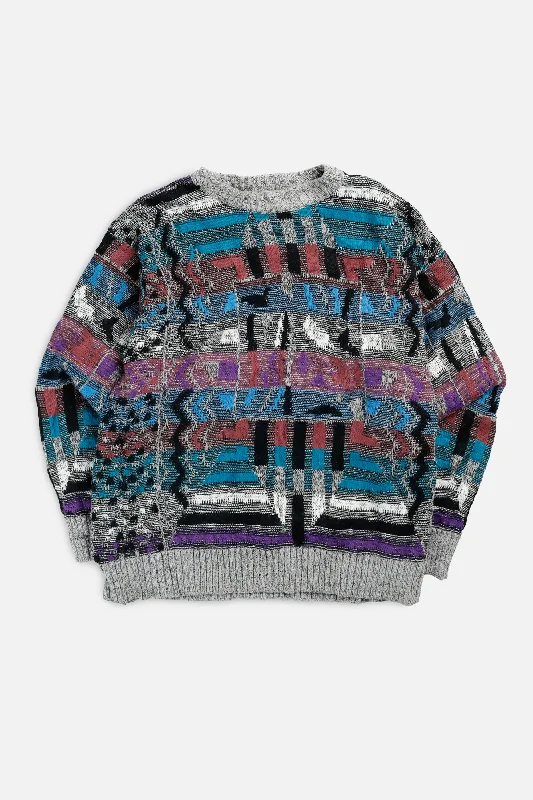 Sleek And Stylish Unisex Outerwear Vintage Coogi Style Knit Sweater - M