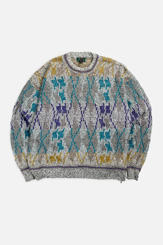 Gender-Neutral Clothing Styles Vintage Coogi Style Knit Sweater - XL