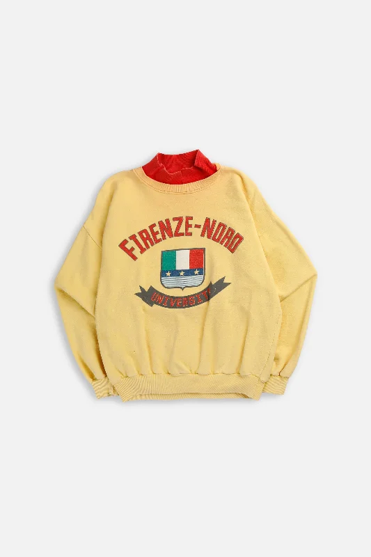 Bold And Trendy Gender-Neutral Outfits Vintage Firenze-Noro University Sweatshirt - S Bold And Trendy Gender-Neutral Outfits Vintage Firenze-Noro University Sweatshirt - S