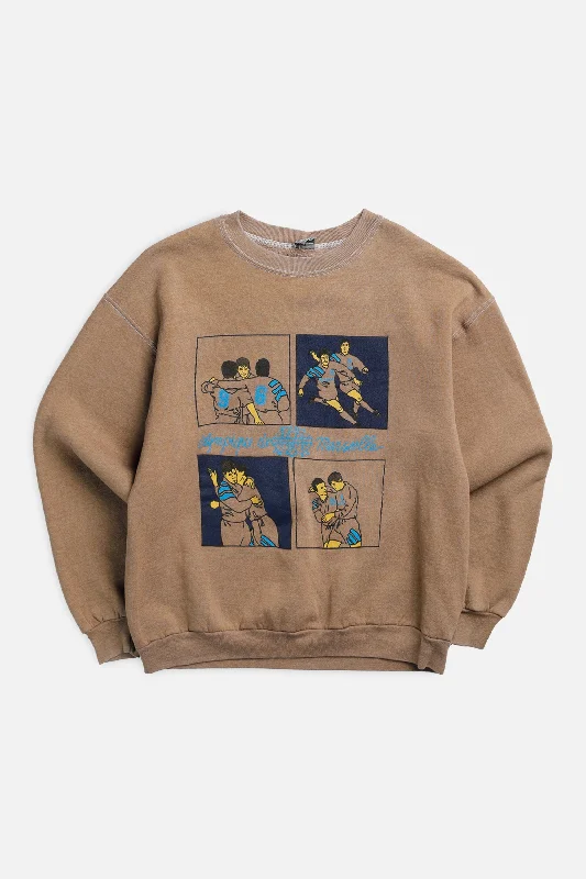 Trendy Unisex Streetwear Fashion Vintage Marseille Soccer Sweatshirt - L