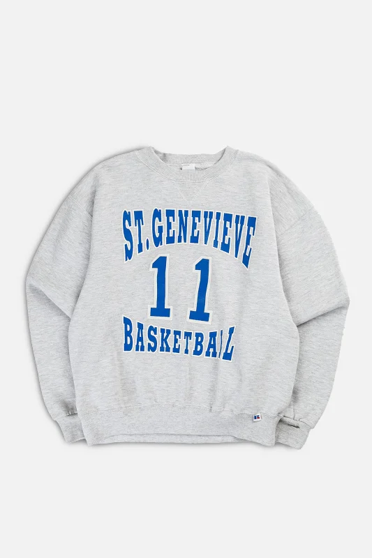 Sleek And Comfortable Unisex Wear Vintage St. Genevieve Basketball Sweatshirt - L