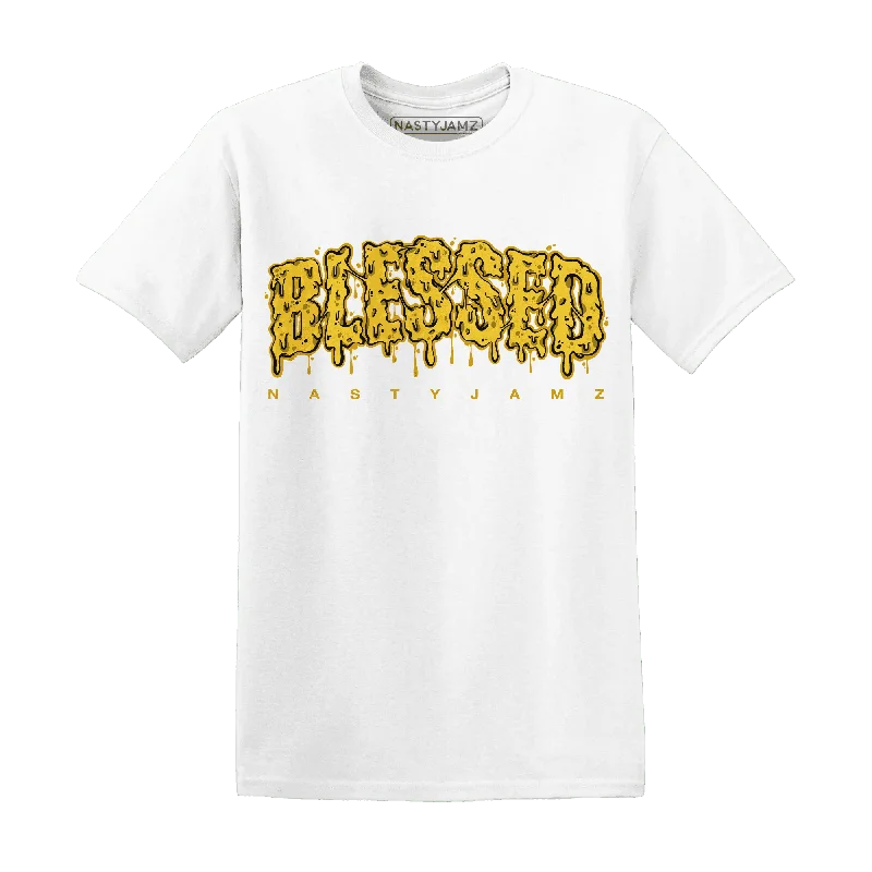 NastyJamz Yellow Ochre 6s T-Shirt Match Blessed Text