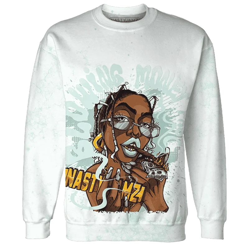 Fashion-Forward Gender-Neutral Outerwear NastyJamz AF 1 Low Jade Ice White Sweatshirt Match Blowing Money Fast Girl All-Over Print Fashion-Forward Gender-Neutral Outerwear NastyJamz AF 1 Low Jade Ice White Sweatshirt Match Blowing Money Fast Girl All-Over Print