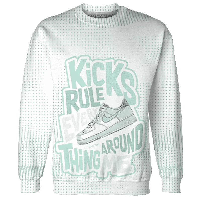 NastyJamz AF 1 Low Jade Ice White Sweatshirt Match Kicks Rule All-Over Print