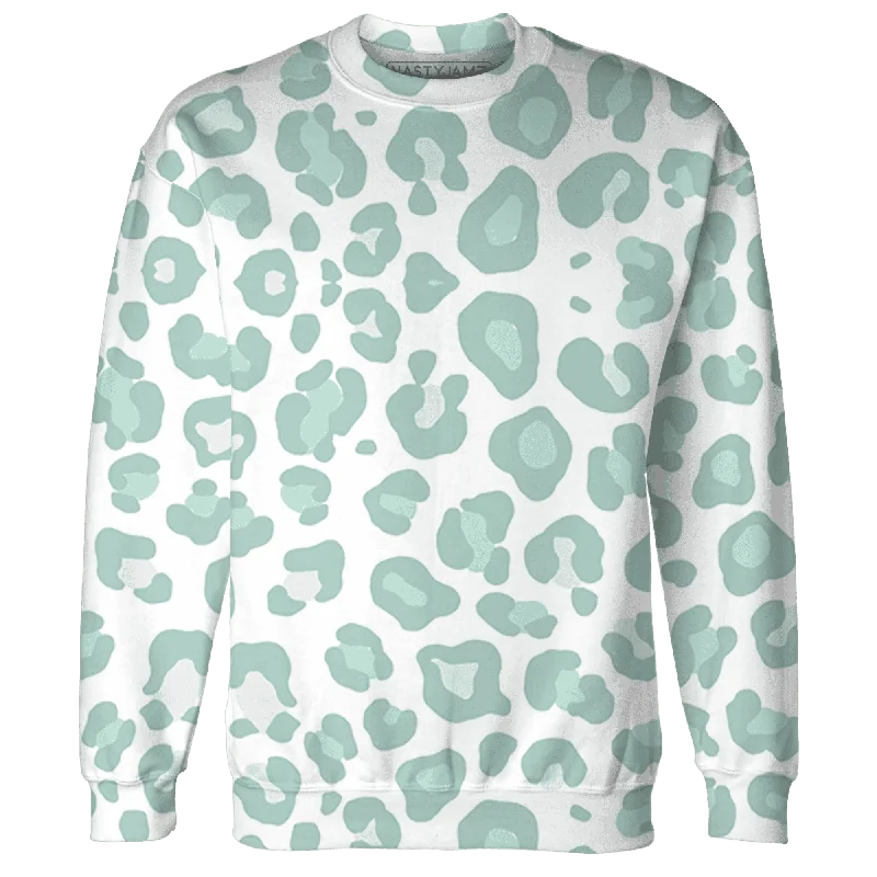 NastyJamz AF 1 Low Jade Ice White Sweatshirt Match Leopard Pattern All-Over Print