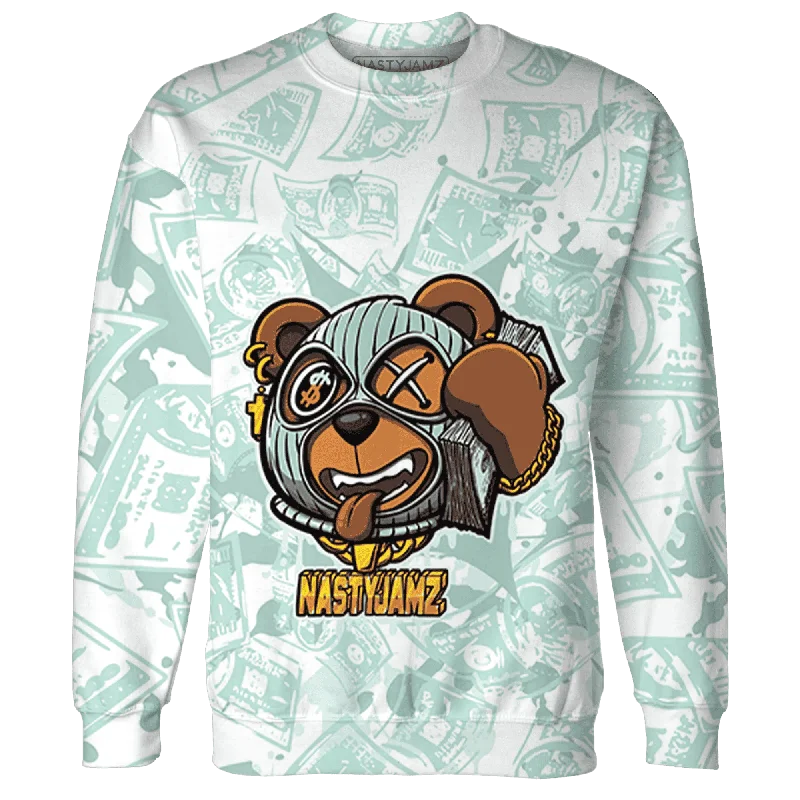 NastyJamz AF 1 Low Jade Ice White Sweatshirt Match Money Motive BER All-Over Print