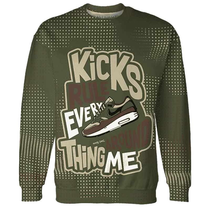 AM 1 Essential Premium NastyJamz Sweatshirt Match Kicks Rule All-Over Print