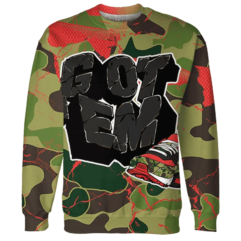 AM 90 Dark Sage Solar Red NastyJamz Sweatshirt Match Got Em All-Over Print