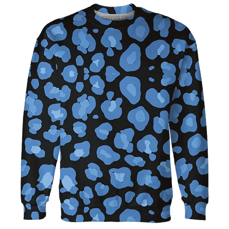 NastyJamz AM Plus Black Univercitii Blue Sweatshirt Match Leopard Pattern All-Over Print