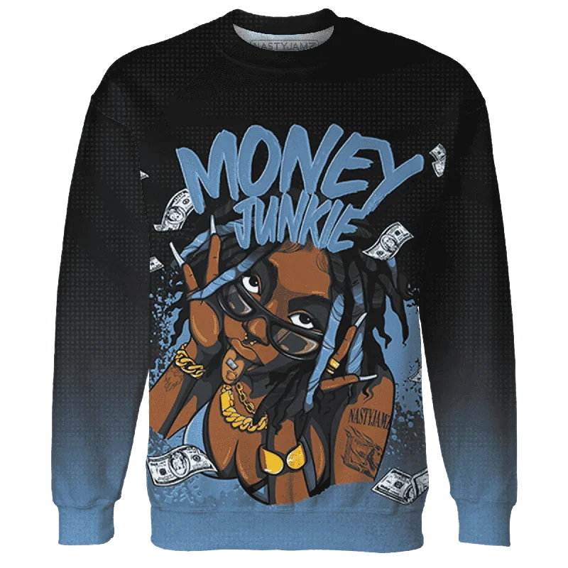 NastyJamz AM Plus Black Univercitii Blue Sweatshirt Match Money Junkie All-Over Print