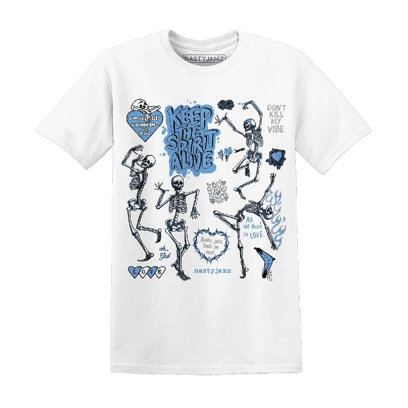 Breathable And Lightweight Unisex Wear AM Plus Black Univercitii Blue T-Shirt Match Keep The Spirit Alive