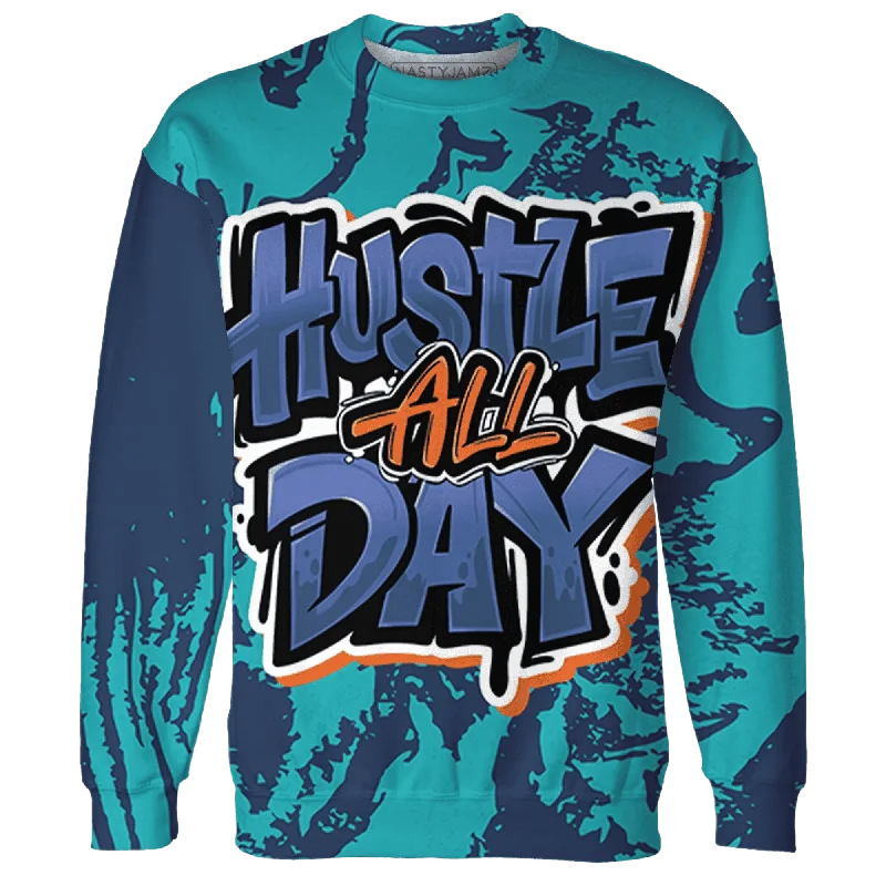 NastyJamz AM Plus Drift Midnight Navy Total Orange Dusty Cactus Sweatshirt Match Hustle All Day All-Over Print