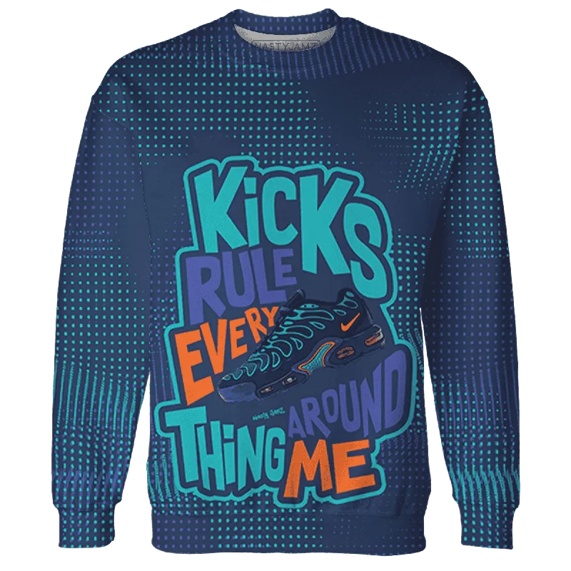 NastyJamz AM Plus Drift Midnight Navy Total Orange Dusty Cactus Sweatshirt Match Kicks Rule All-Over Print