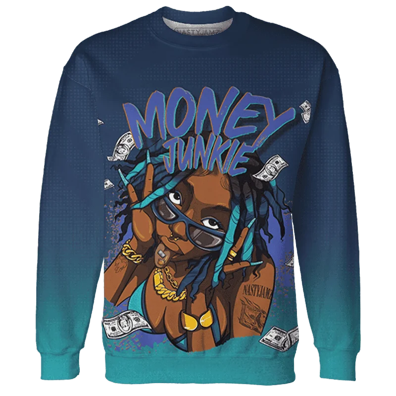 NastyJamz AM Plus Drift Midnight Navy Total Orange Dusty Cactus Sweatshirt Match Money Junkie All-Over Print