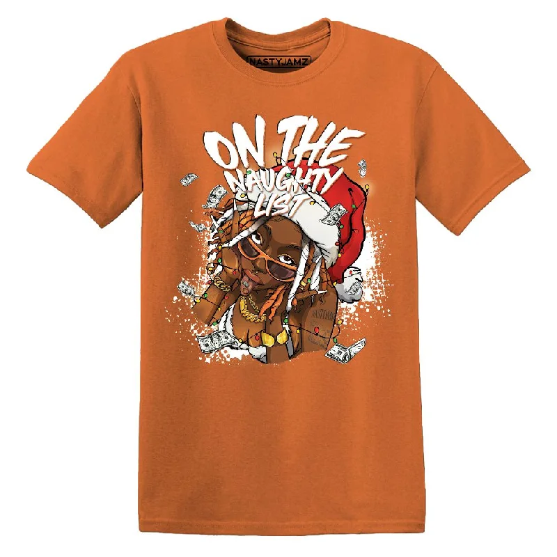 AM TW White Orange NastyJamz Premium T Shirt Match Xmas Naughty List