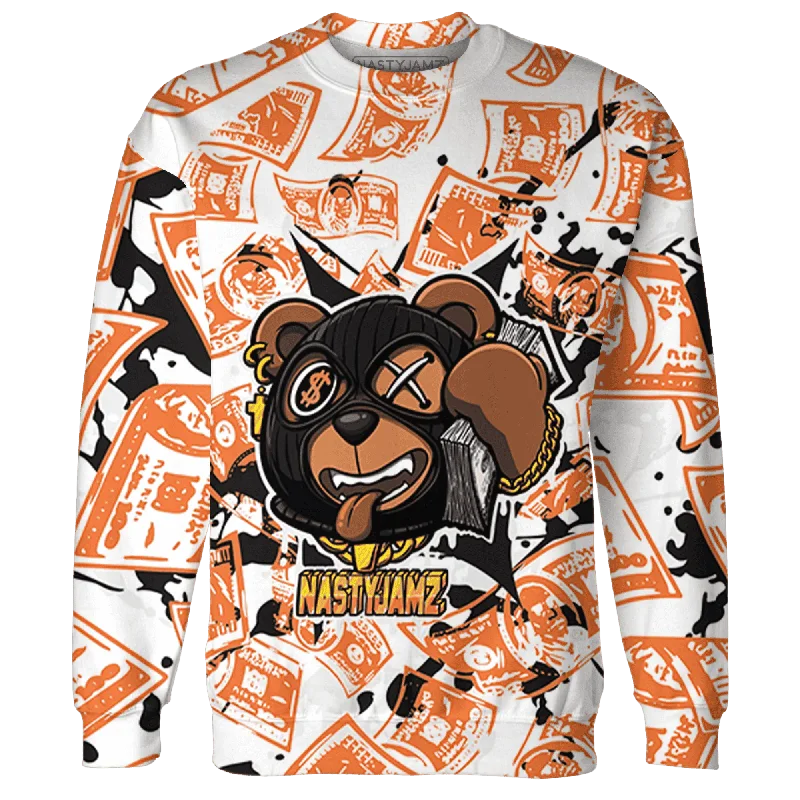 Gender-Neutral Trendy Clothing Styles NastyJamz AM TW White Orange Sweatshirt Match Money Motive BER All-Over Print Gender-Neutral Trendy Clothing Styles NastyJamz AM TW White Orange Sweatshirt Match Money Motive BER All-Over Print