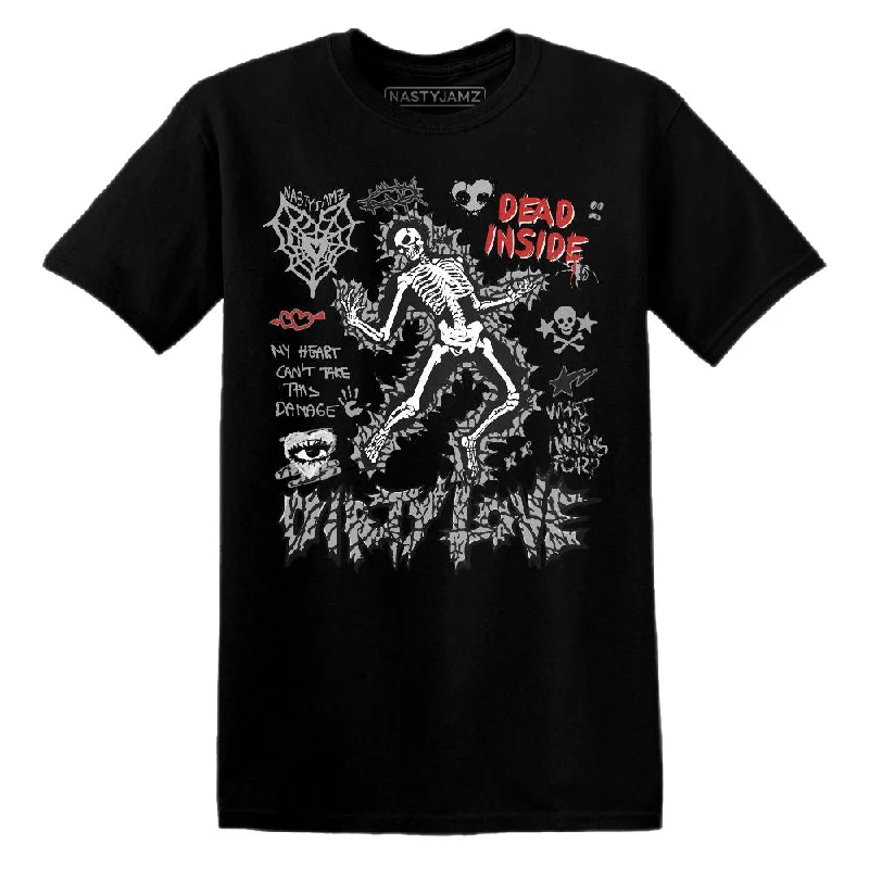 Gender-Neutral Trendy Clothing Styles Black Cement 3s NastyJamz T-Shirt Match Dirty Love Skull