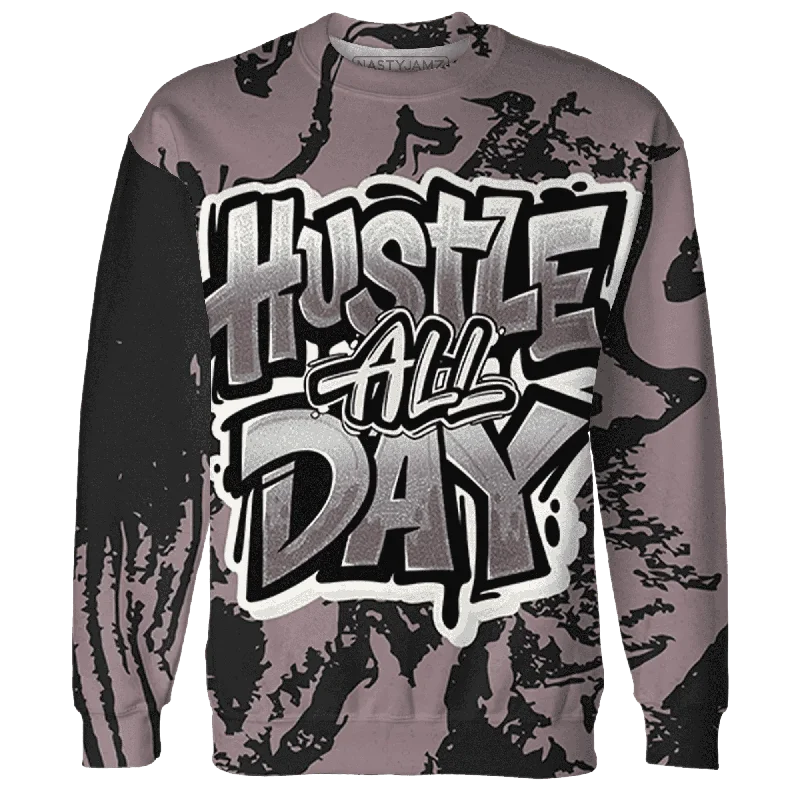 NastyJamz Black Violet Ore 3s Sweatshirt Match Hustle All Day All-Over Print