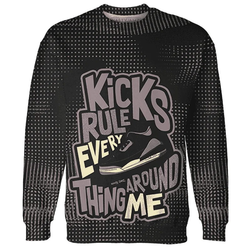 NastyJamz Black Violet Ore 3s Sweatshirt Match Kicks Rule All-Over Print