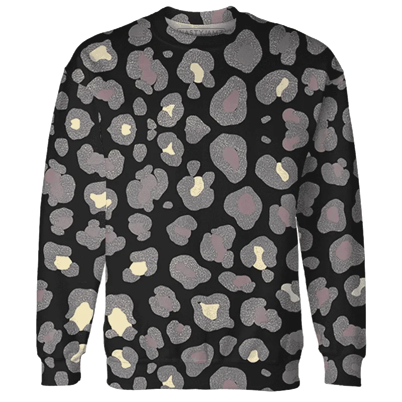 NastyJamz Black Violet Ore 3s Sweatshirt Match Leopard Pattern All-Over Print