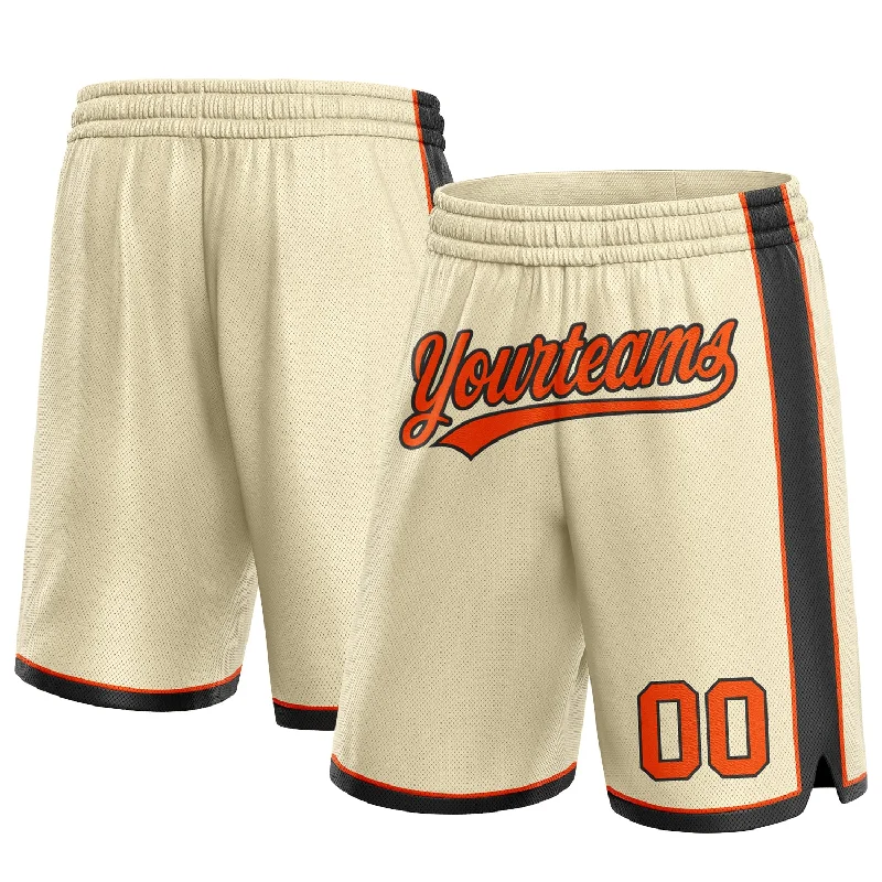 One Size Cream Orange-Black Authentic Basketball Shorts