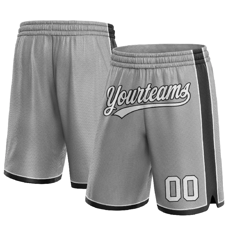 One Size Gray White-Black Authentic Basketball Shorts