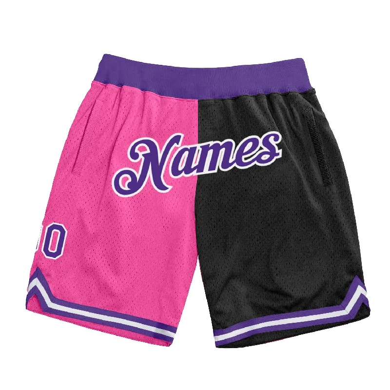 Lightweight And Breathable Unisex Wear One Size Pink Purple-Black Authentic Throwback Split Fashion Basketball Shorts Lightweight And Breathable Unisex Wear One Size Pink Purple-Black Authentic Throwback Split Fashion Basketball Shorts