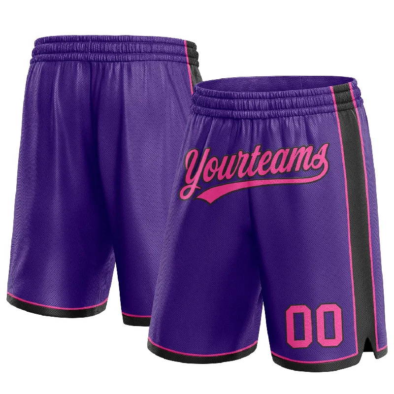 One Size Purple Pink-Black Authentic Basketball Shorts