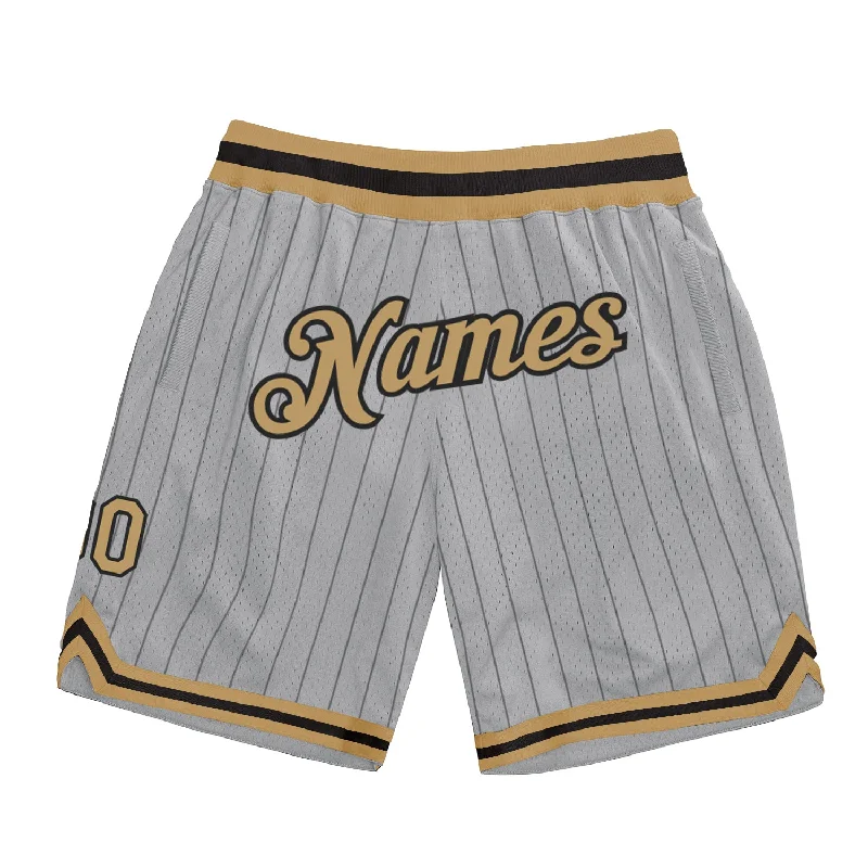 Classic And Timeless Gender-Neutral Fashion One Size Gray Black Pinstripe Old Gold-Black Authentic Basketball Shorts Classic And Timeless Gender-Neutral Fashion One Size Gray Black Pinstripe Old Gold-Black Authentic Basketball Shorts