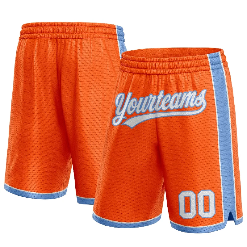 One Size Orange White-Light Blue Authentic Basketball Shorts