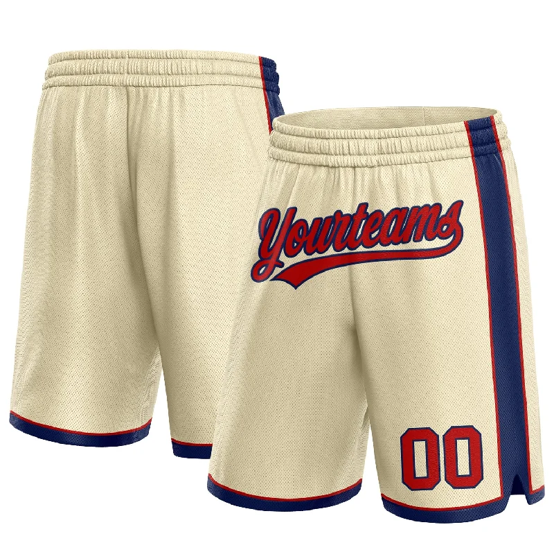 One Size Cream Red-Navy Authentic Basketball Shorts