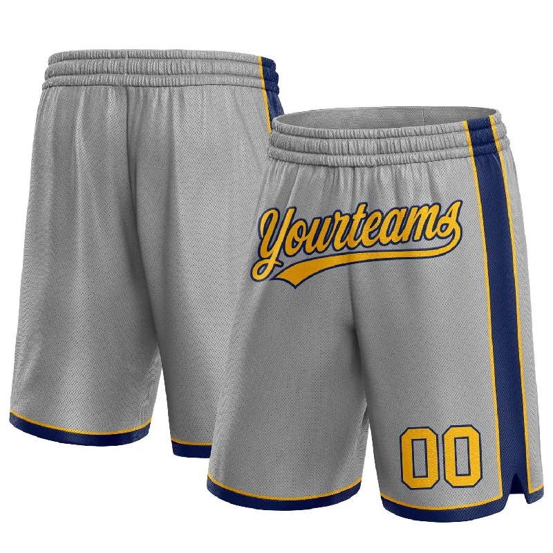 One Size Gray Gold-Navy Authentic Basketball Shorts