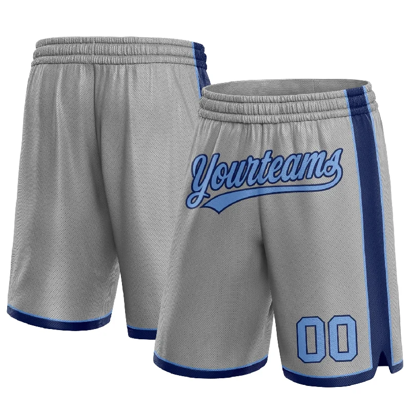 One Size Gray Light Blue-Navy Authentic Basketball Shorts