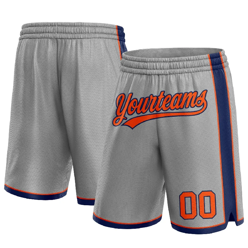 One Size Gray Orange-Navy Authentic Basketball Shorts