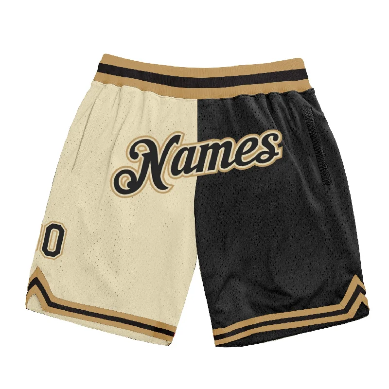 Comfortable Gender-Free Fashion Choices One Size Cream Black-Old Gold Authentic Throwback Split Fashion Basketball Shorts Comfortable Gender-Free Fashion Choices One Size Cream Black-Old Gold Authentic Throwback Split Fashion Basketball Shorts