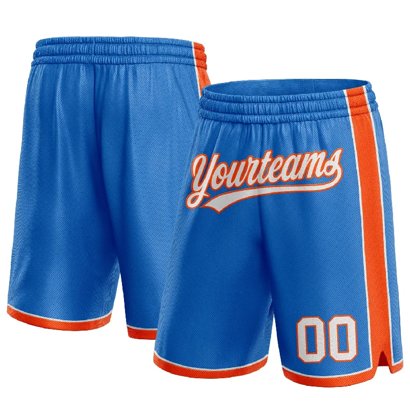 One Size Blue White-Orange Authentic Basketball Shorts