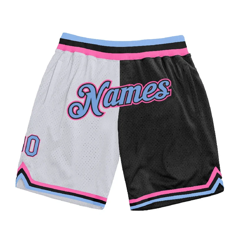 Sleek And Contemporary Gender-Free Outfits One Size White Light Blue-Pink Authentic Throwback Split Fashion Basketball Shorts Sleek And Contemporary Gender-Free Outfits One Size White Light Blue-Pink Authentic Throwback Split Fashion Basketball Shorts