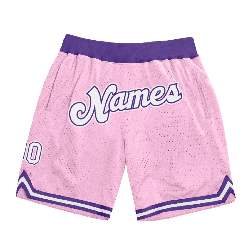 Bold And Trendy Gender-Neutral Outfits One Size Light Pink White-Purple Authentic Throwback Basketball Shorts Bold And Trendy Gender-Neutral Outfits One Size Light Pink White-Purple Authentic Throwback Basketball Shorts