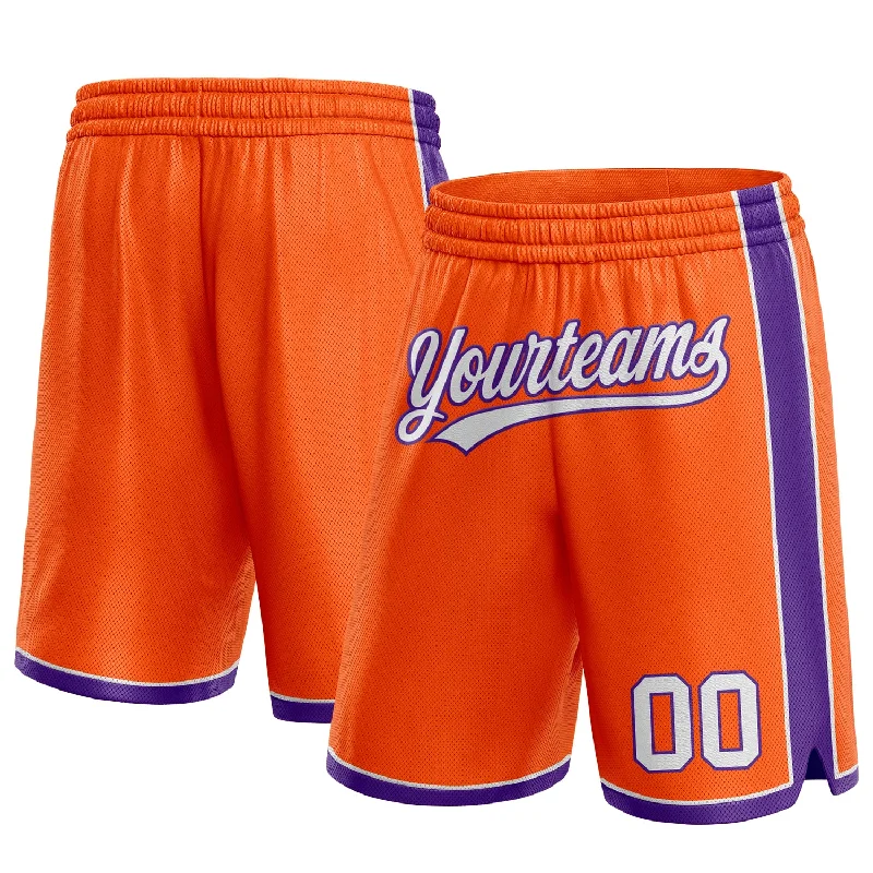 One Size Orange White-Purple Authentic Basketball Shorts