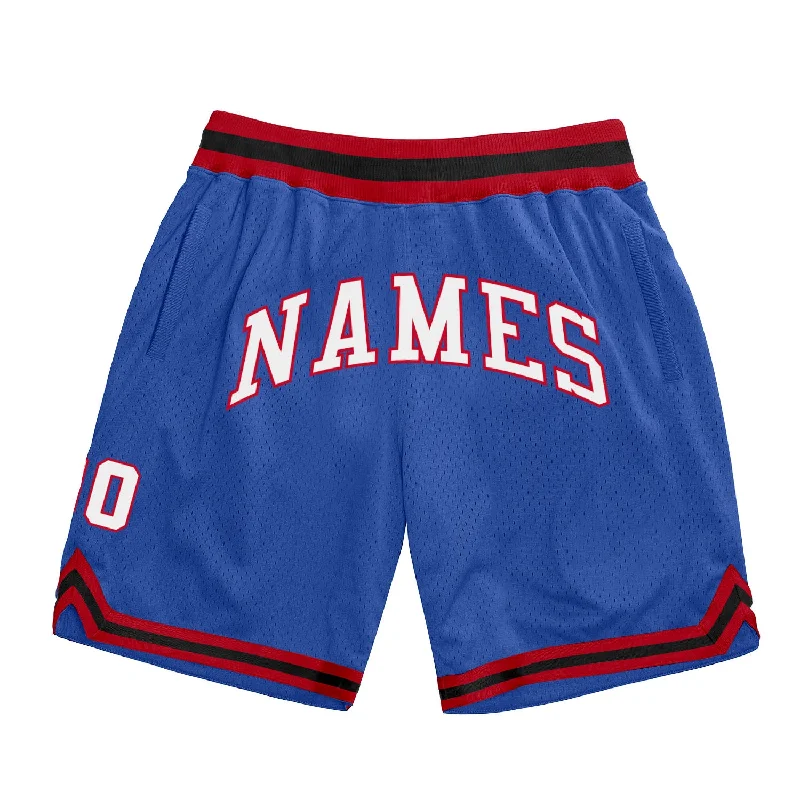 One Size Blue White-Red Authentic Throwback Basketball Shorts