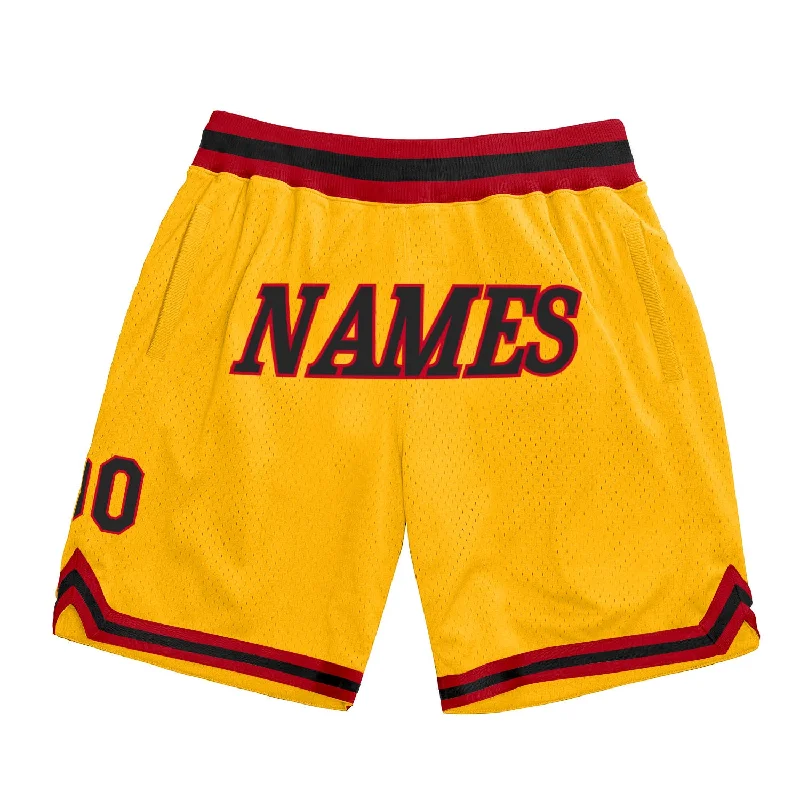 All-Season Unisex Clothing Collection One Size Gold Black-Red Authentic Throwback Basketball Shorts All-Season Unisex Clothing Collection One Size Gold Black-Red Authentic Throwback Basketball Shorts