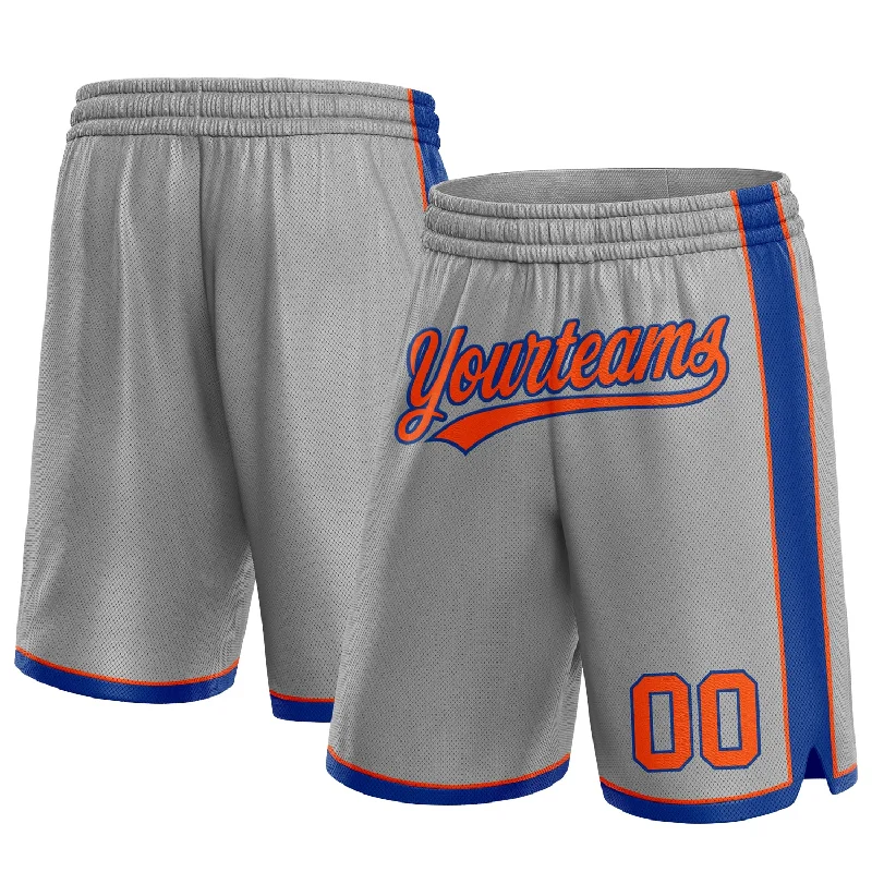 One Size Gray Orange-Royal Authentic Basketball Shorts