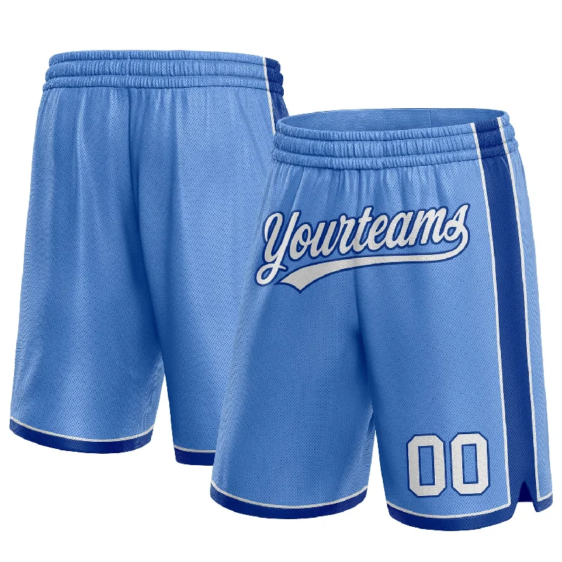Classic And Timeless Unisex Style One Size Light Blue White-Royal Authentic Basketball Shorts