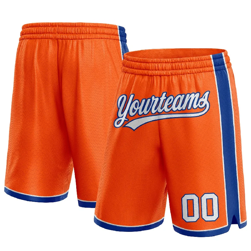 One Size Orange White-Royal Authentic Basketball Shorts