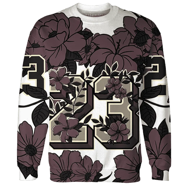 NastyJamz Burgundy Crush 3s Sweatshirt Match 23 Floral Flower All-Over Print