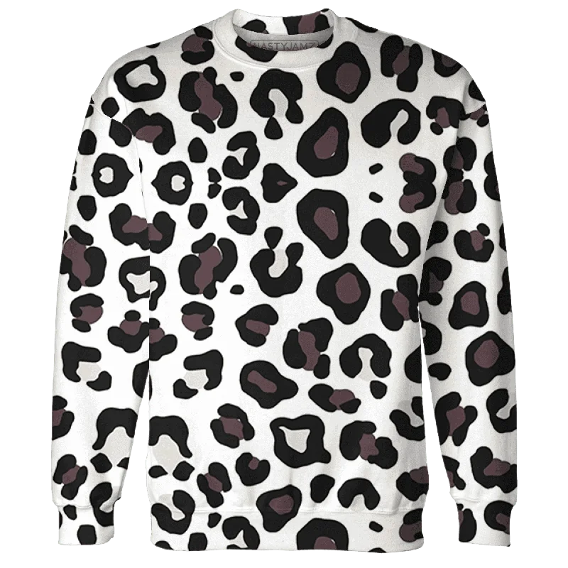 NastyJamz Burgundy Crush 3s Sweatshirt Match Leopard Pattern All-Over Print