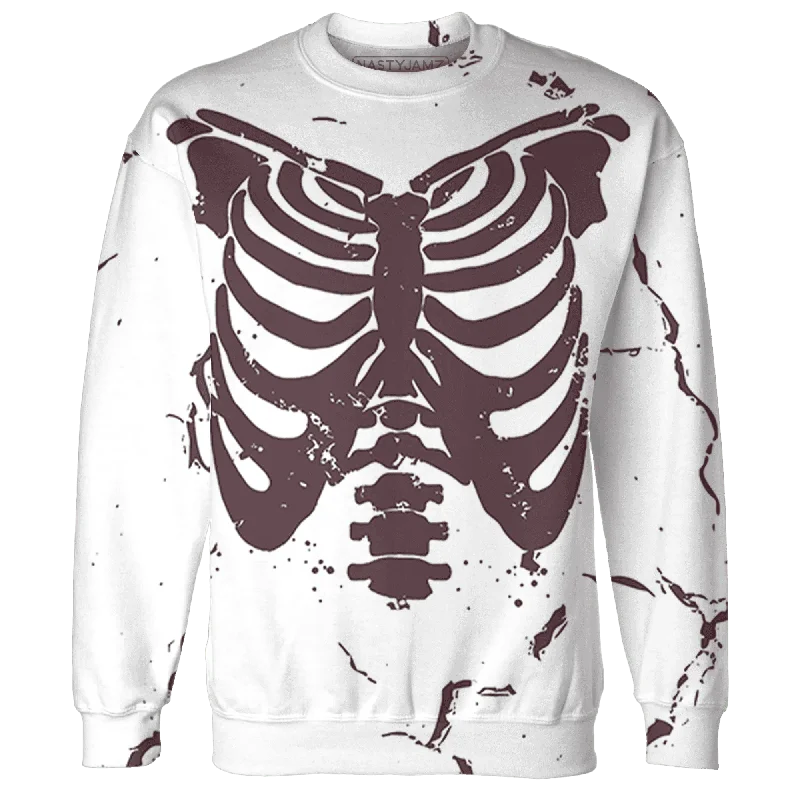 Sustainable Gender-Neutral Apparel NastyJamz Burgundy Crush 3s Sweatshirt Match Skeleton Y2k All-Over Print Sustainable Gender-Neutral Apparel NastyJamz Burgundy Crush 3s Sweatshirt Match Skeleton Y2k All-Over Print