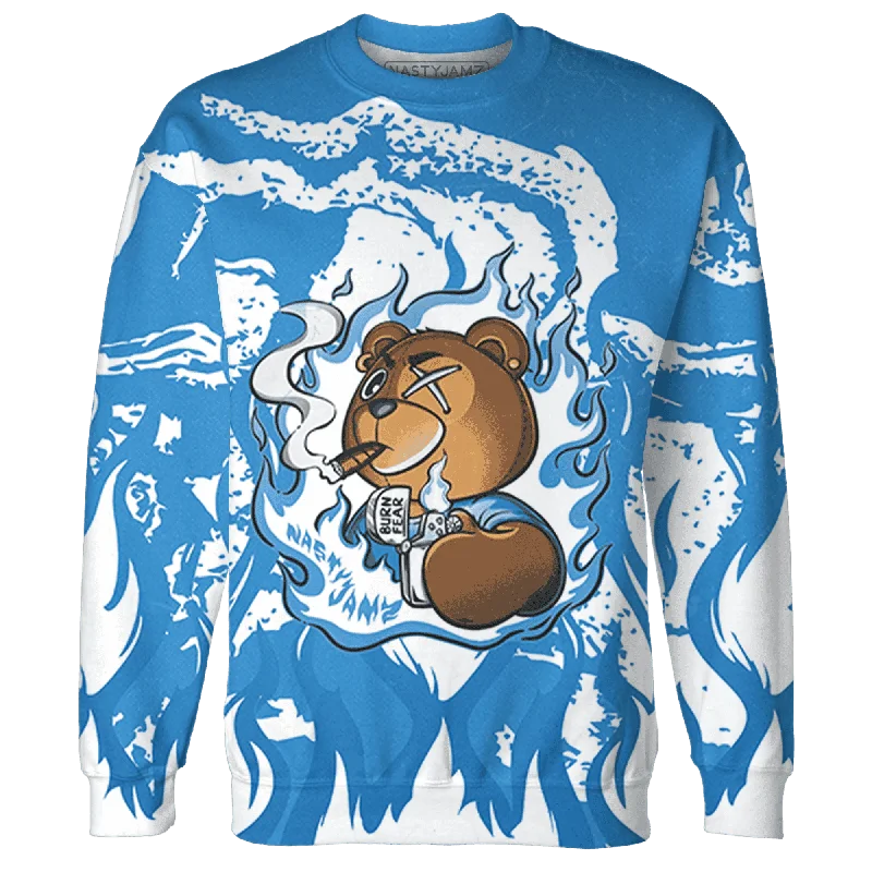 NastyJamz Carolina Blue Univercitii 17s Sweatshirt Match BER Burn Fear All-Over Print